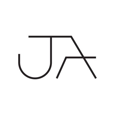 ja ilk harf vektör logosu