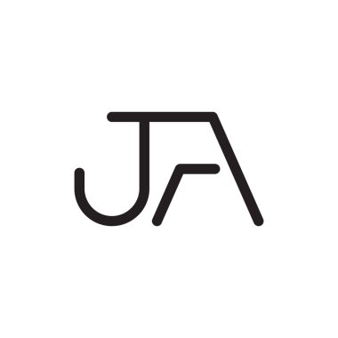 ja ilk harf vektör logosu