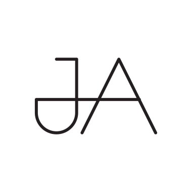 ja ilk harf vektör logosu