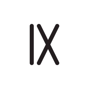ix ilk harf vektör logosu