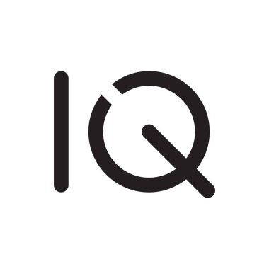 iq ilk harf vektör logosu