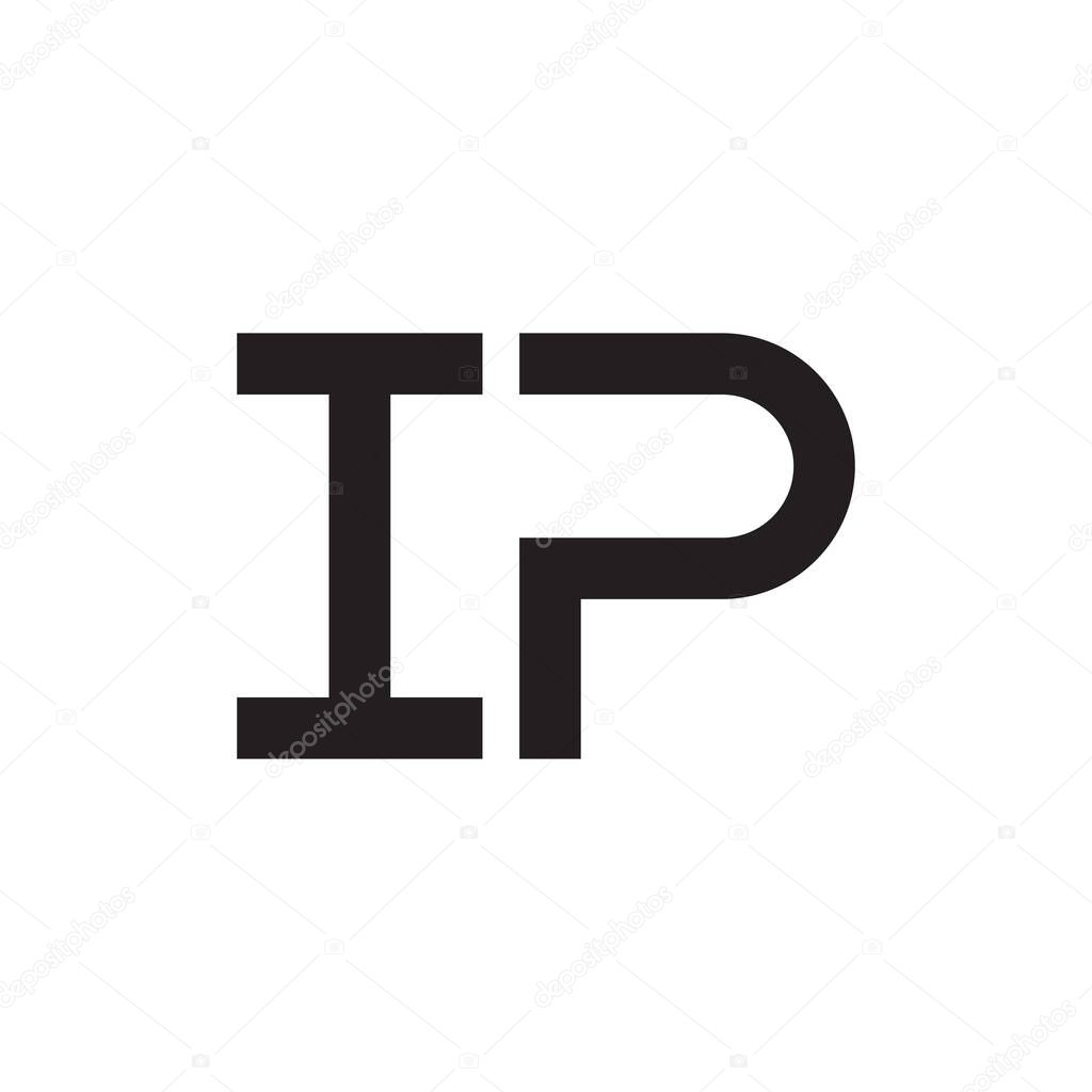 ip initial letter vector logo
