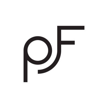 pf ilk harf vektör logosu