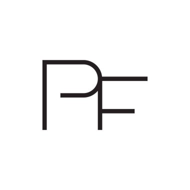 pf ilk harf vektör logosu