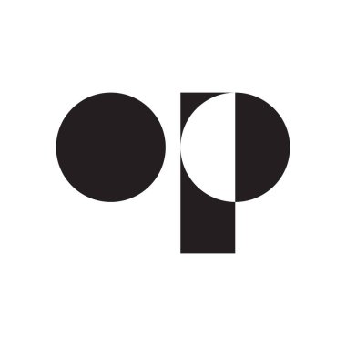 op ilk harf vektör logosu