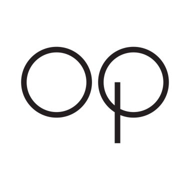 op ilk harf vektör logosu