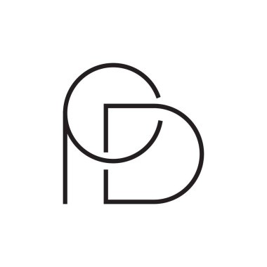 pd ilk harf vektör logosu