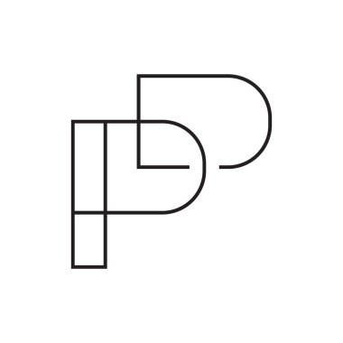 pd ilk harf vektör logosu