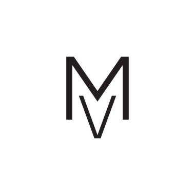 mv ilk harf vektör logosu