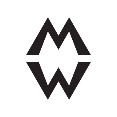 mw ilk harf vektör logosu