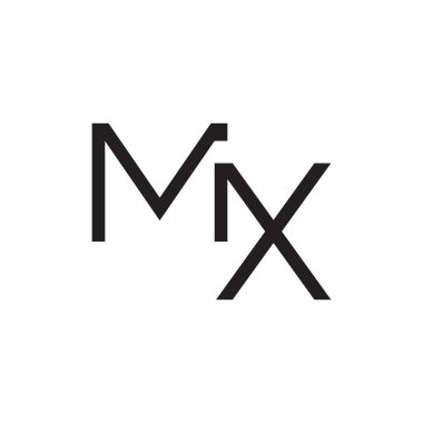 mx ilk harf vektör logosu