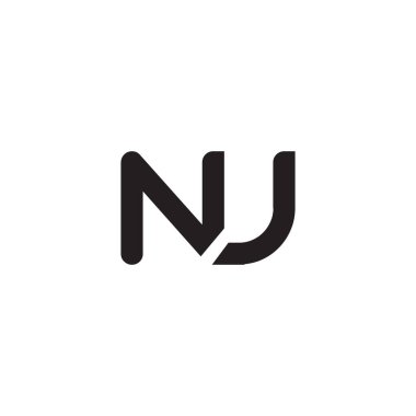 nj ilk harf vektör logosu