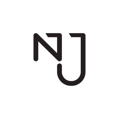 nj ilk harf vektör logosu