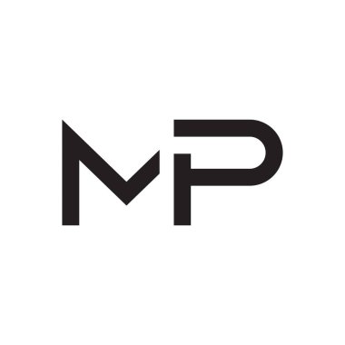 mp ilk harf vektör logosu