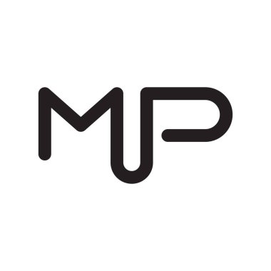 mp ilk harf vektör logosu