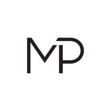 mp ilk harf vektör logosu