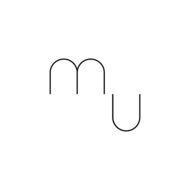 mü ilk harf vektör logosu