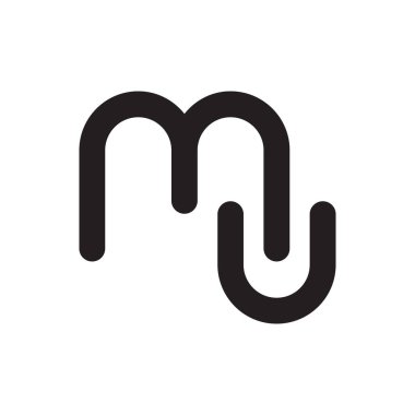 mü ilk harf vektör logosu