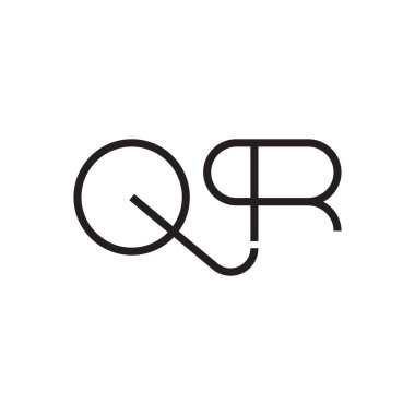 qr ilk harf vektör logosu