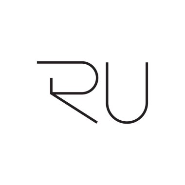 ru ilk harf vektör logosu