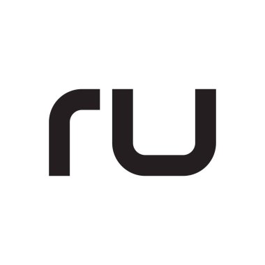 ru ilk harf vektör logosu