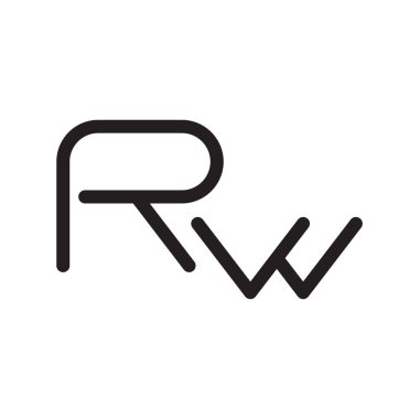 rw ilk harf vektör logosu