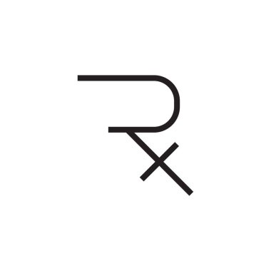 rx ilk harf vektör logosu
