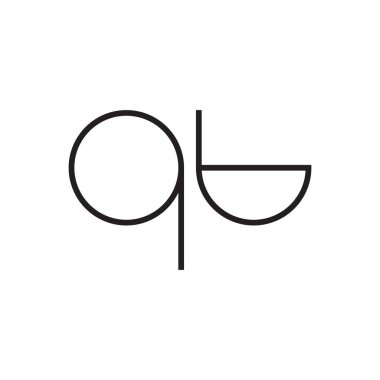 Qb ilk harf vektör logosu