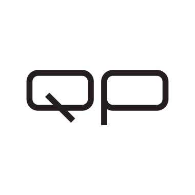 qp ilk harf vektör logosu