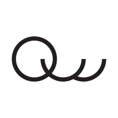 qw ilk harf vektör logosu