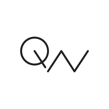 qw ilk harf vektör logosu