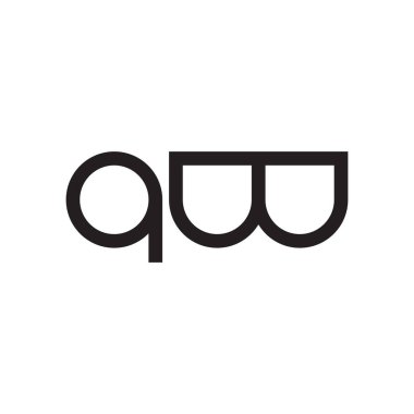 qw ilk harf vektör logosu