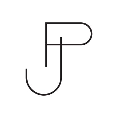 pj ilk harf vektör logosu