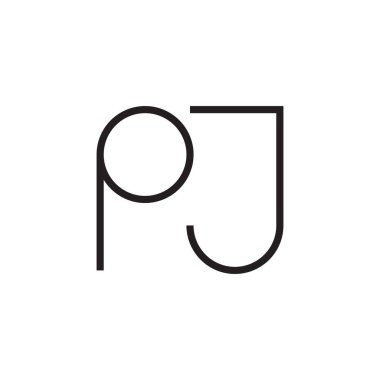 pj ilk harf vektör logosu