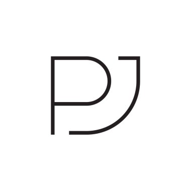 pj ilk harf vektör logosu