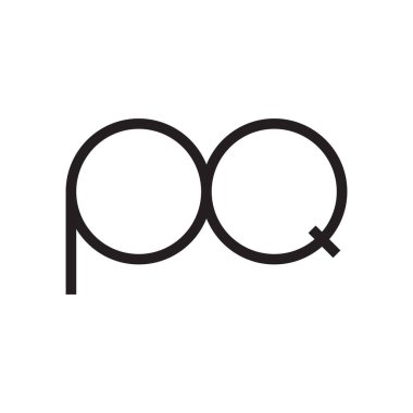 pq ilk harf vektör logosu