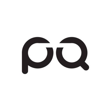pq ilk harf vektör logosu