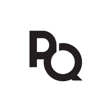 pq ilk harf vektör logosu