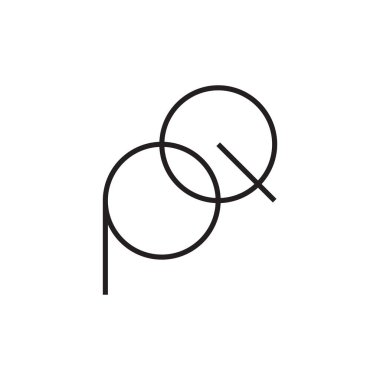 pq ilk harf vektör logosu