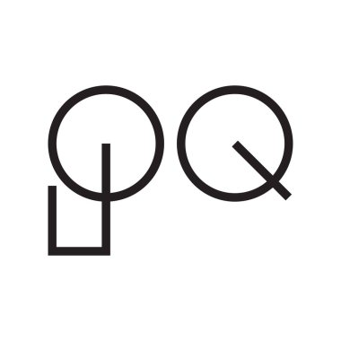 pq ilk harf vektör logosu