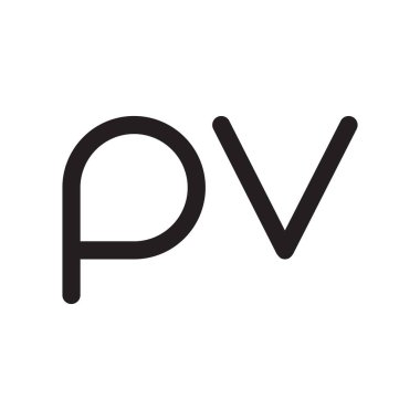 pv ilk harf vektör logosu