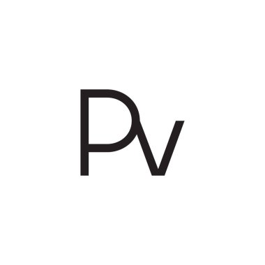 pv ilk harf vektör logosu