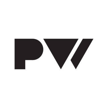 pw ilk harf vektör logosu