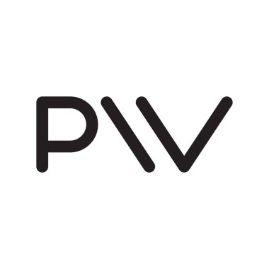 pw ilk harf vektör logosu