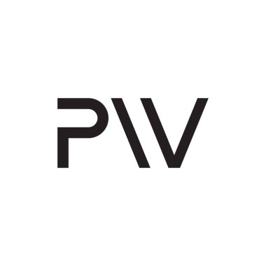 pw ilk harf vektör logosu