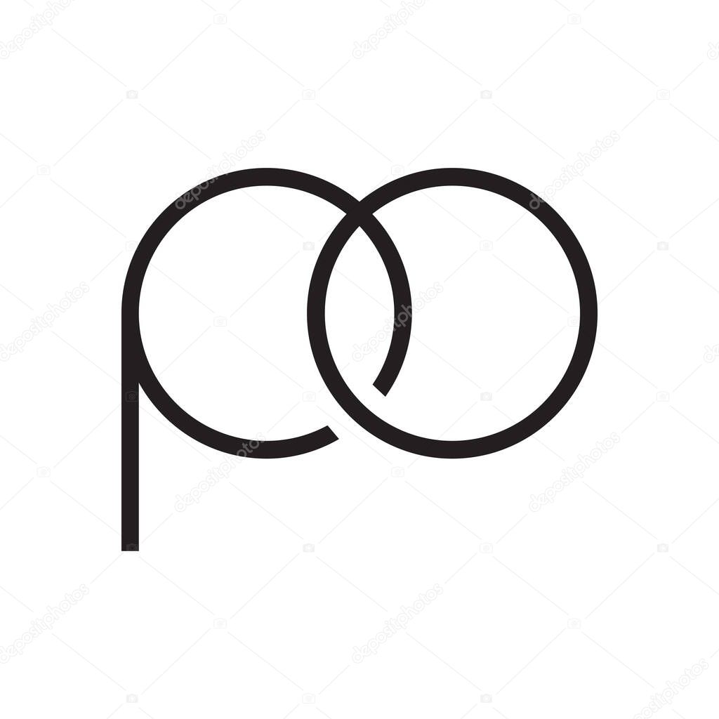 Po initial letter vector logo
