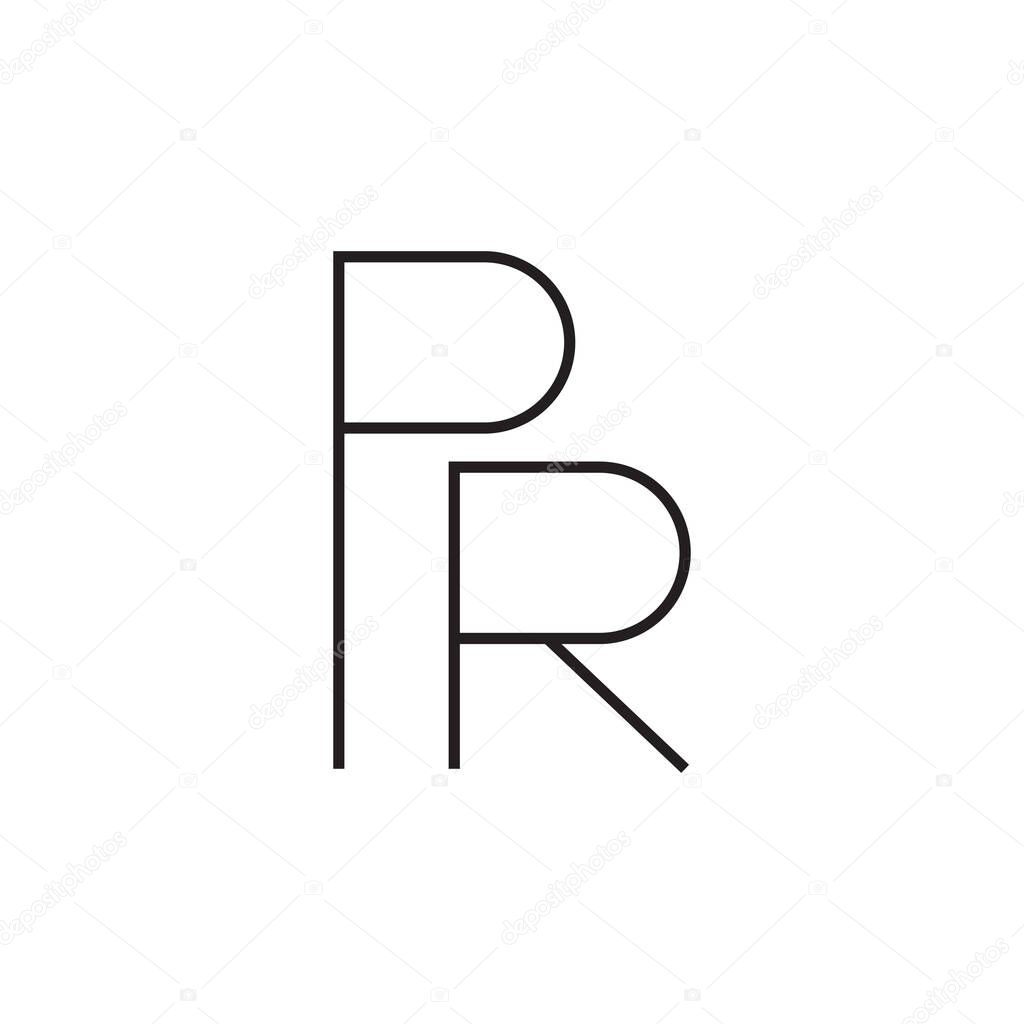 Pr initial letter vector logo