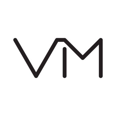 vm ilk harf vektör logosu