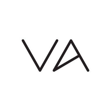 va ilk harf vektör logosu