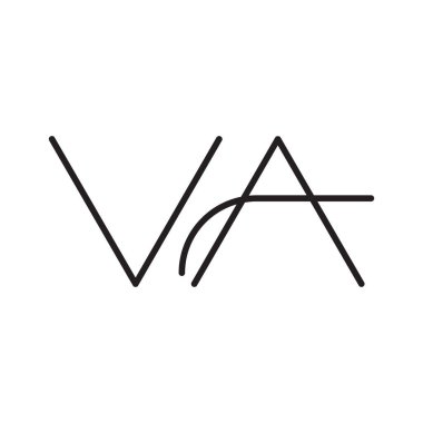 va ilk harf vektör logosu